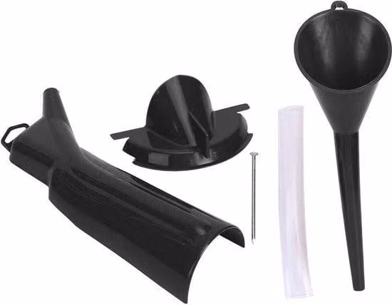 Tubo di scarico in plastica realizzato in materiale nero e lungo, filtro di scarico per moto.