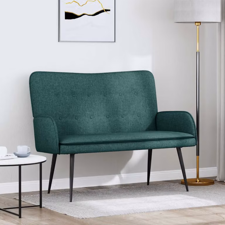 vidaXL Divano a 2 Posti Moderno in Tessuto Verde, L: 115 cm, P: 61 cm, H: 87 cm