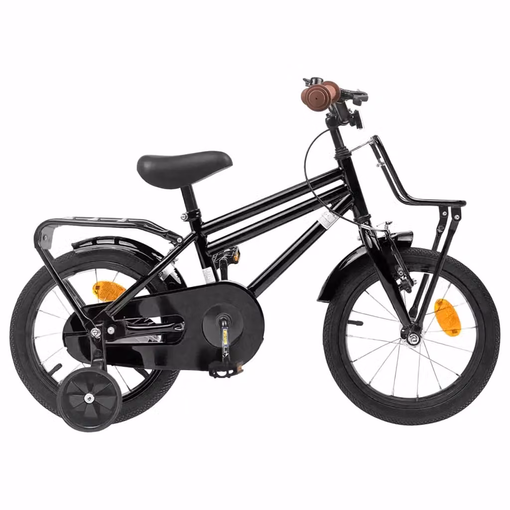 Bicicletta per bambini da 16 pollici colore nero con componenti in metallo e gomma – 2