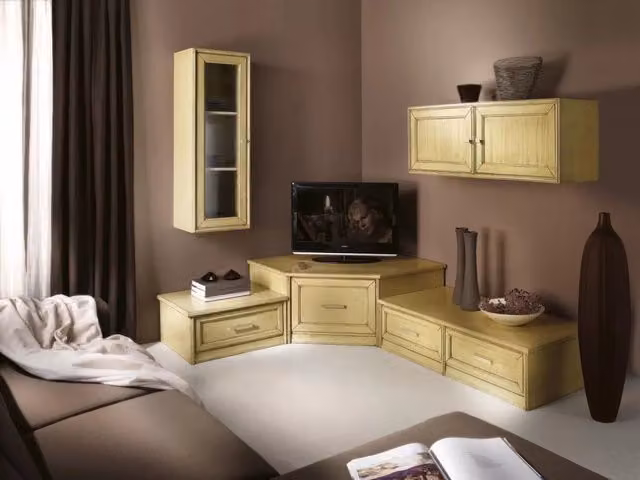 Parete attrezzata porta tv in legno laccato avorio Mobili 2G L/P/H: 200 x 120 x 60 cm – 4