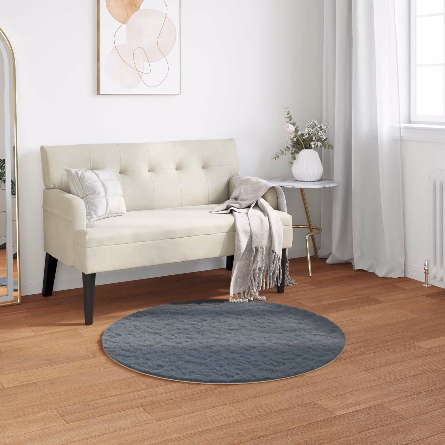 Tappeto antiscivolo vidaXL in ecopelliccia sintetica OLITE Antracite, lavabile e moderno