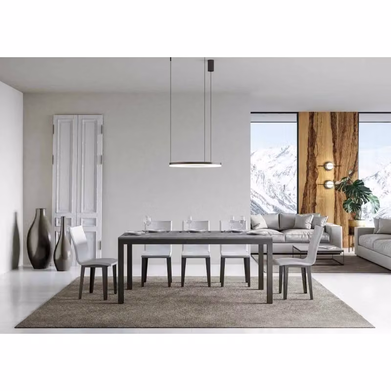 Tavolo allungabile moderno Itamoby Everyday Evolution con telaio in metallo antracite e piano in laminato, L/P/H: 90 x 180/440 x 77 cm – 2