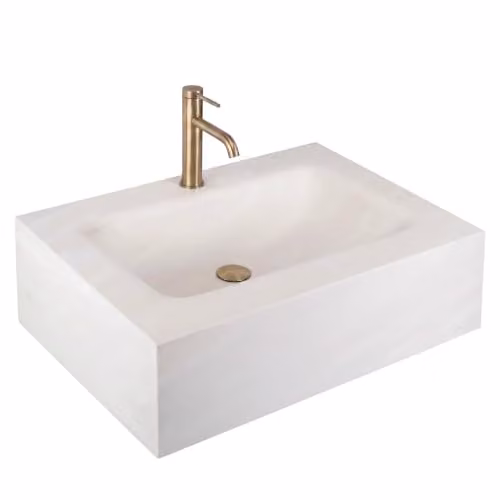 Rea - Lavabo da parete Apollo Gran Cloud Sky 70 Beige, effetto pietra - 50 x 70 x 20 cm