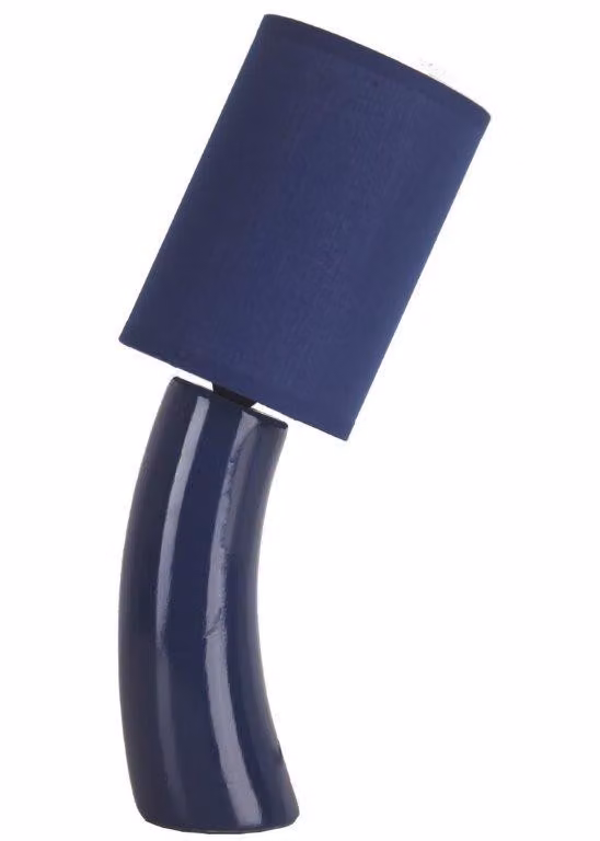 Lampada da comodino in VetroVetroceramica, con paralume, modello 2978, colore blu scuro