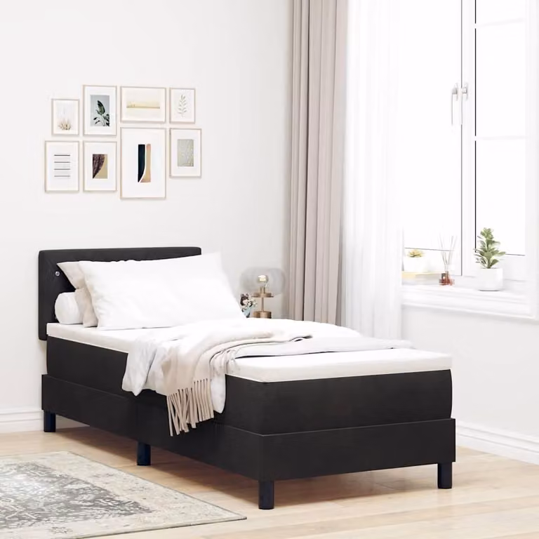 Maison Exclusive - Letto boxspring a LED con testiera, nero, 80 x 200 cm, velluto