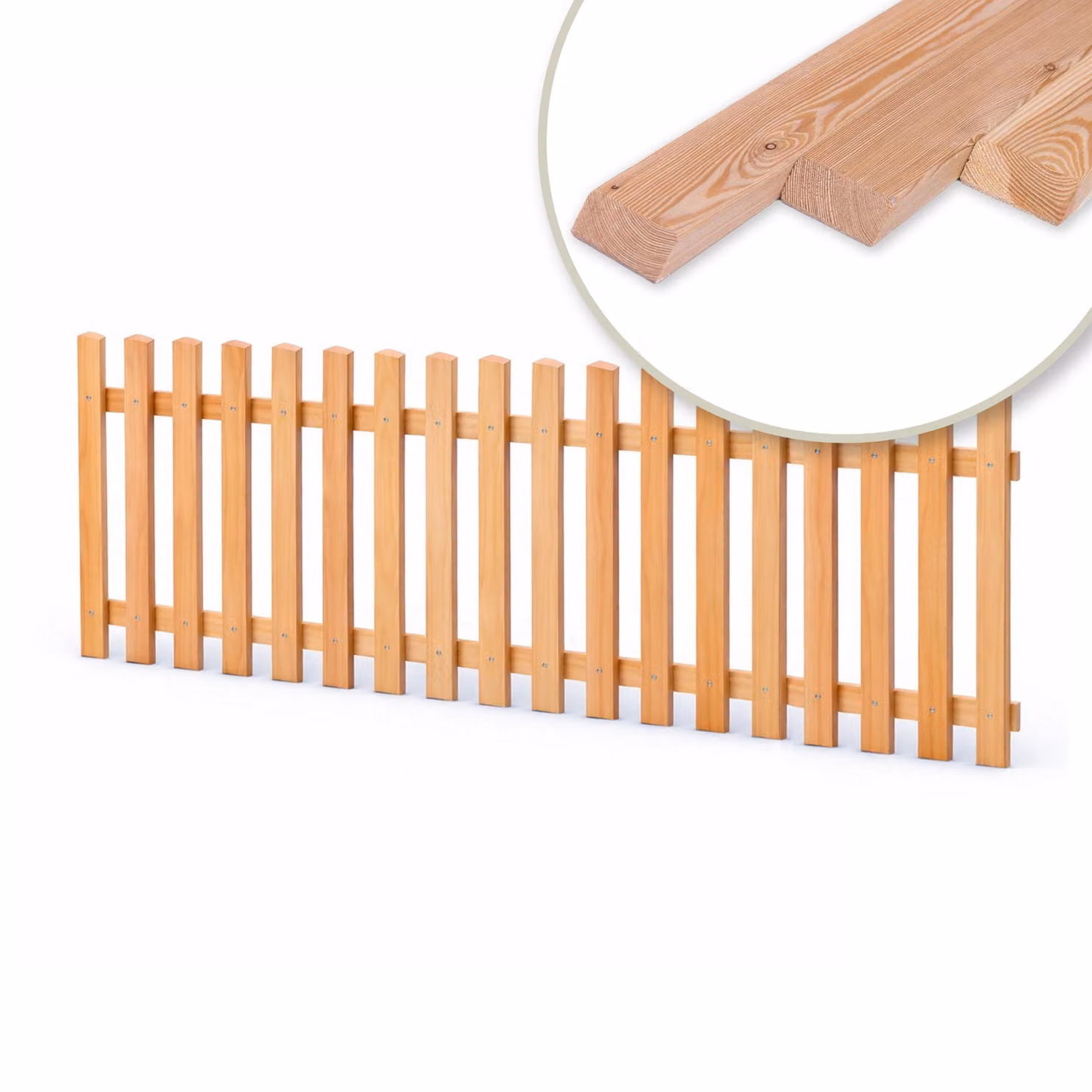 Pacchetto legno per recinzione da giardino Recinzione a doghe incl. viti Larghezza 180 cm Larice naturale Tipo B Altezza 120 cm