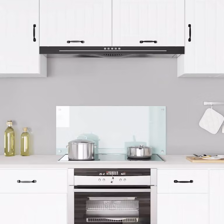 Paraschizzi per cucina vidaXL in vetro temperato colore bianco L 90 cm x P 40 cm