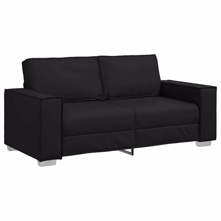 Divano a due posti moderno vidaXL in pelle sintetica nera per soggiorno L: 180 cm, H: 78 cm, P: 84 cm