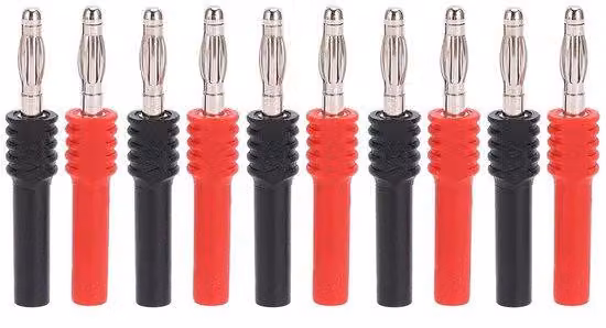 10 pezzi di connettori a vite isolati da 4 mm (maschio) a 2 mm (femmina) per cavi di prova per multimetri