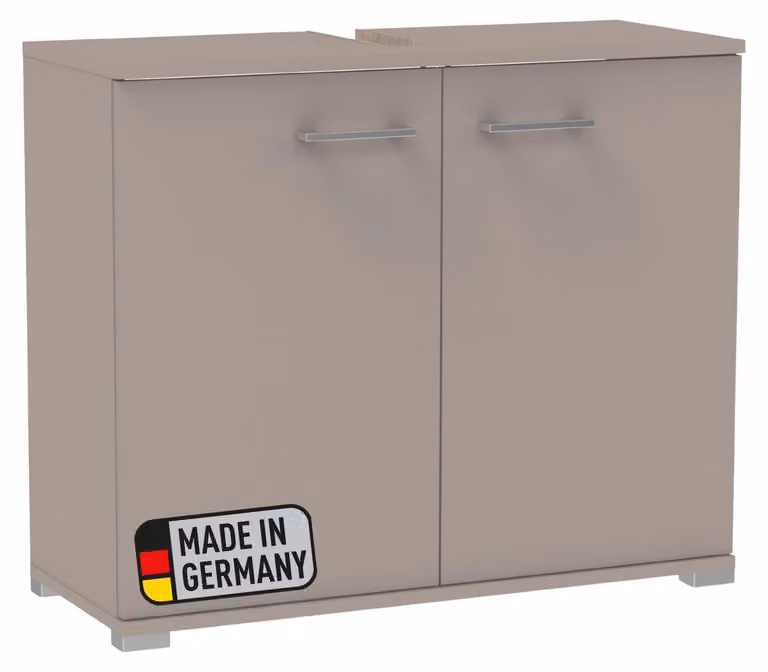 Probus Basic: Mobiletti sotto lavabo – Design moderno, finitura color cashmere, larghezza 80 cm, 2 ante