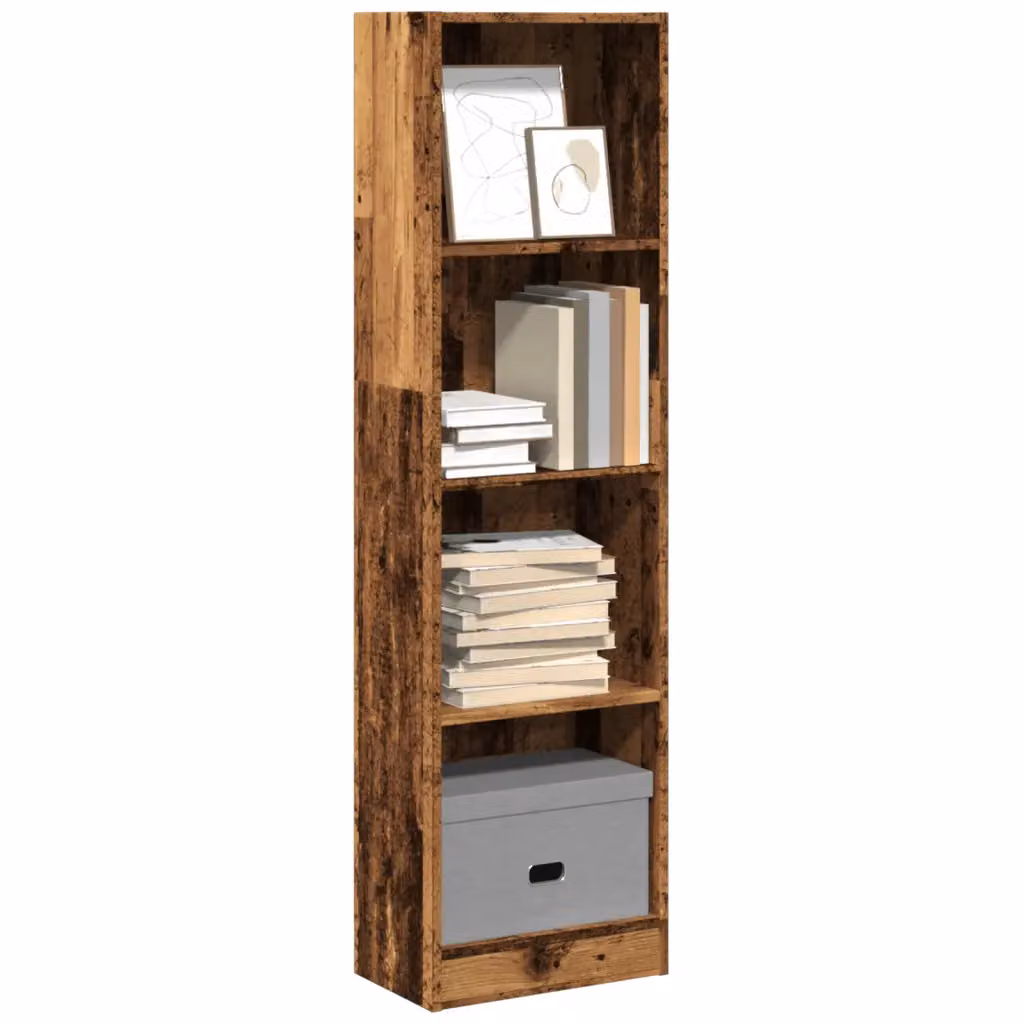 Libreria vidaXL in MDF stile rustico marrone L 40 cm, P 24 cm, H 143 cm con pannello posteriore