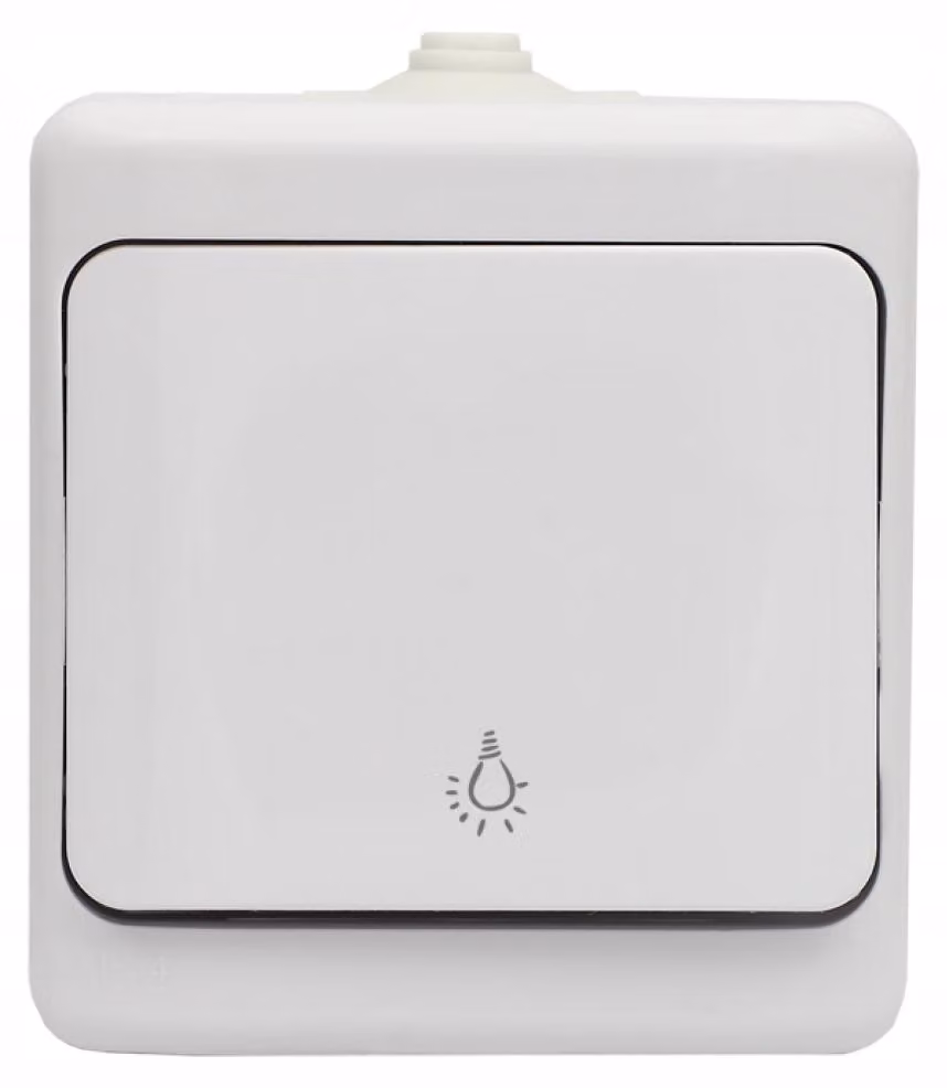 Interruttore singolo Kos-Elektro System BRYZA 180403, grado di protezione IP54, colore bianco