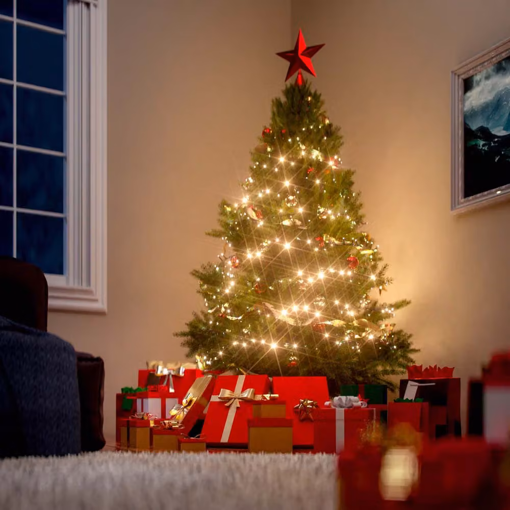 Albero di Natale Casaria verde con base, Altezza: 140 cm – 2