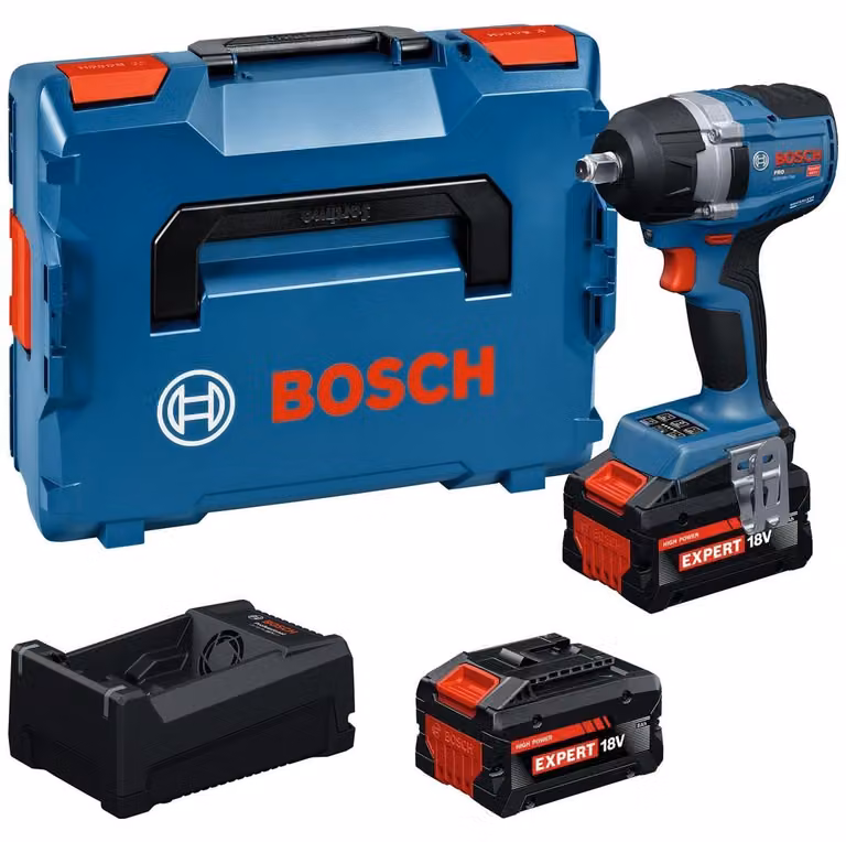 Avvitatore a impulsi a batteria GDS18V-750, 2 batterie EXBA18V-80, confezionato in L-BOXX
