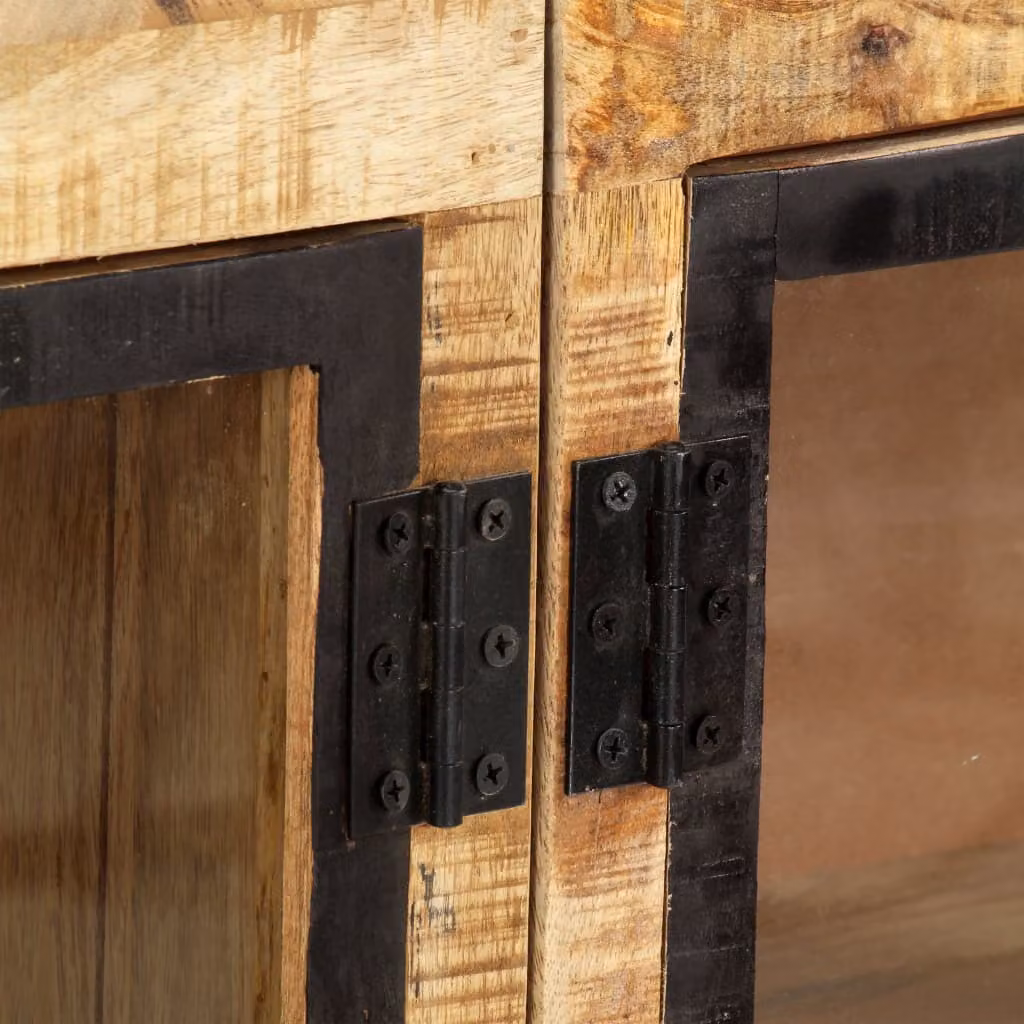 vidaXL Credenza marrone e nera 160×30×80 cm Legno massiccio di mango grezzo
