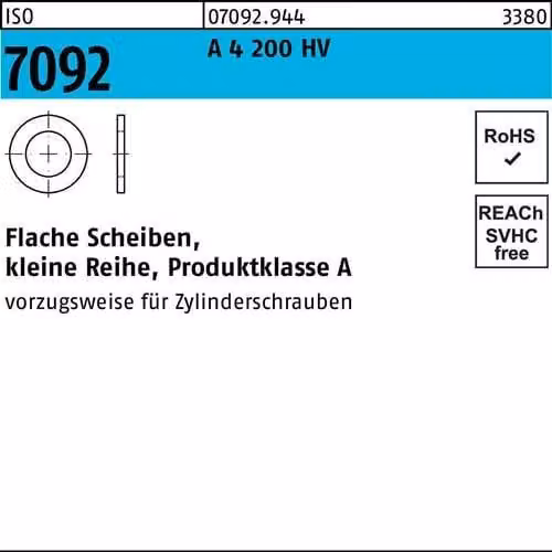 Dischi Reyher ISO 7092 A 4 20(21x34x3) HV 070929440200000 (25 pezzi)