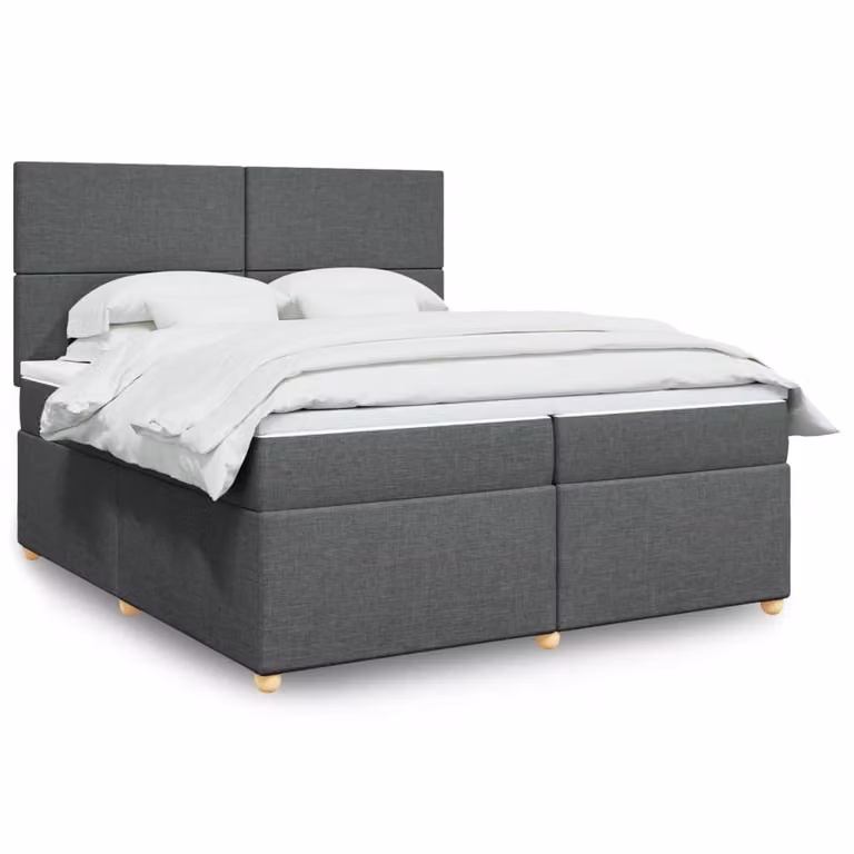 vidaXL Letto Ibrido con Materasso Grigio e Bianco L/P: 200 x 200 cm