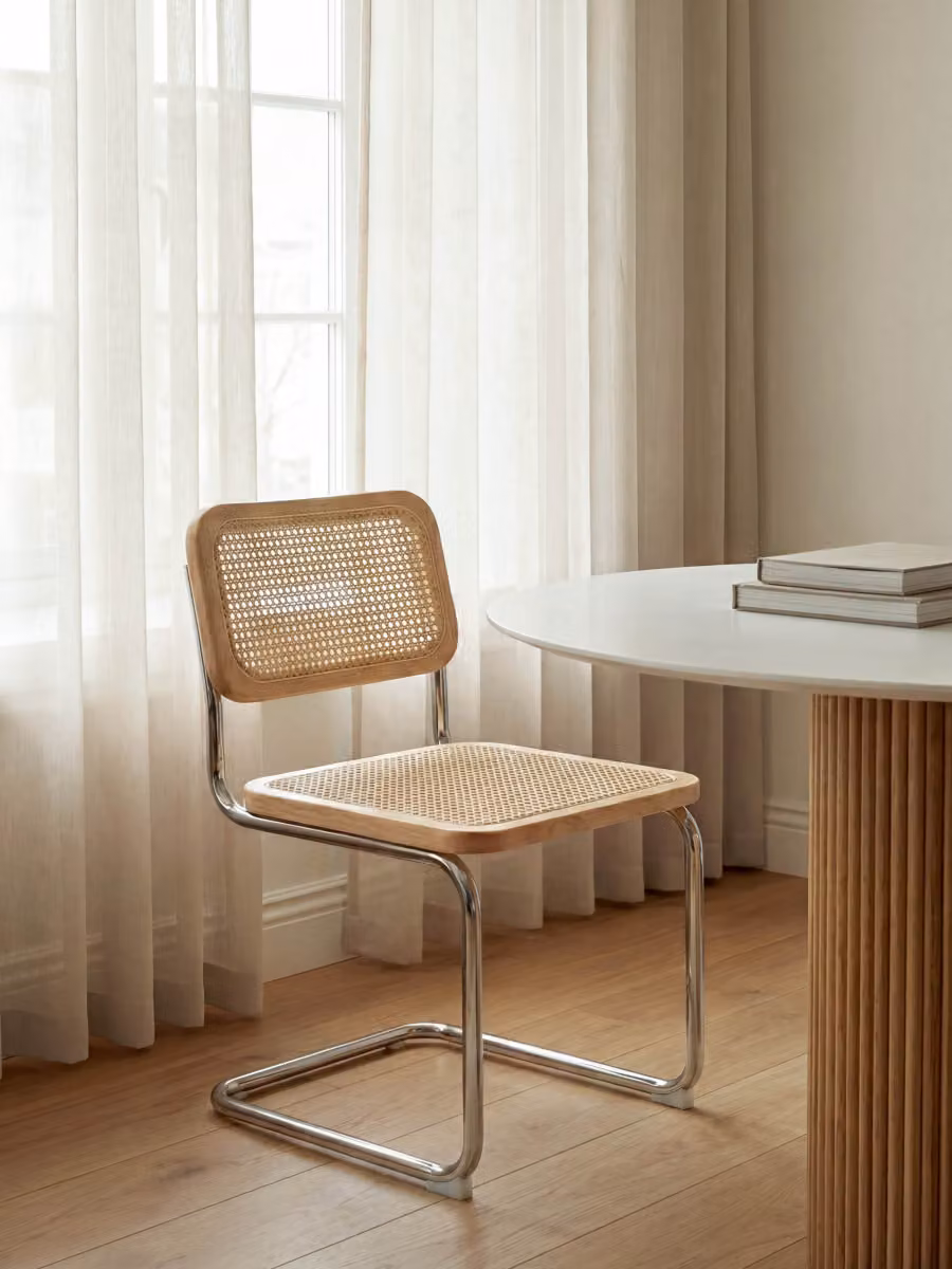 Set di 2 sedie Lunel Kenay Home in legno, rattan e metallo marrone per la tua zona pranzo – 2