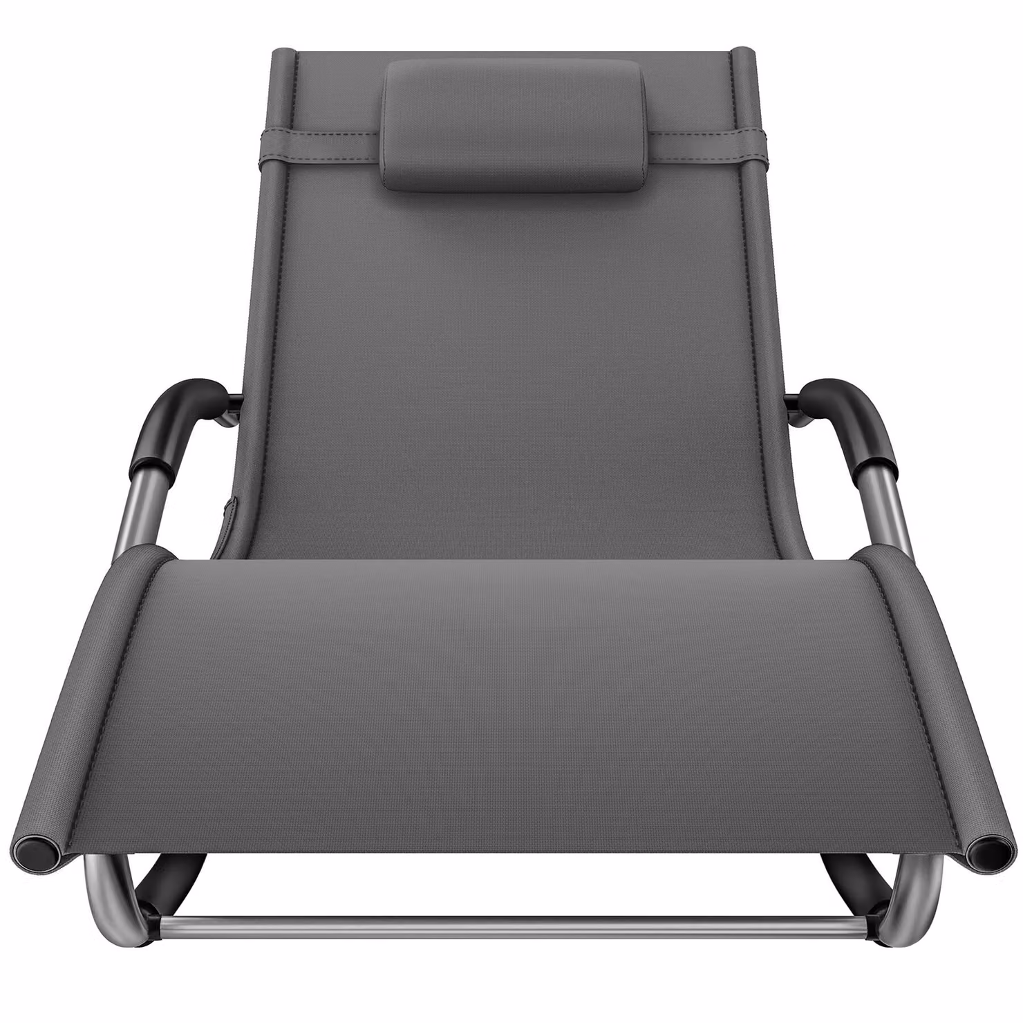 Lettino prendisole ergonomico TecTake con poggiatesta regolabile e braccioli, grigio – 4