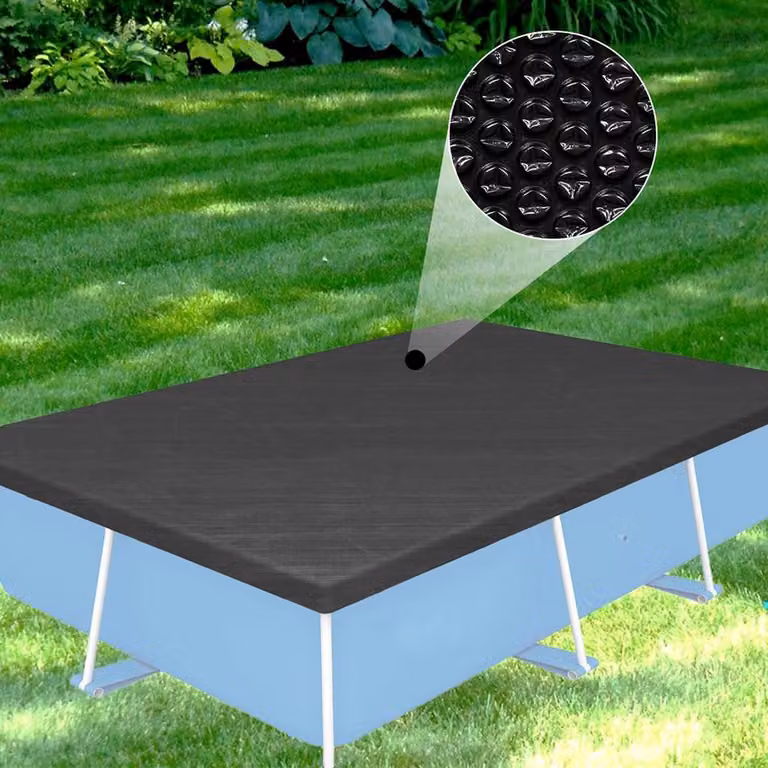 Telone solare nero 6x4 m Riscaldamento piscina Telo termico Copertura protettiva Sole Sottofondo