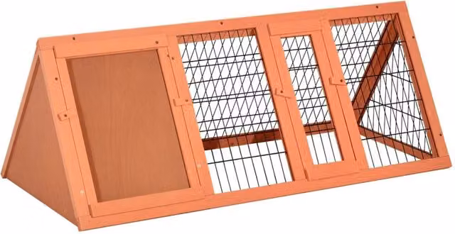 Gabbia per conigli Minimal in legno di abete, colore marrone e arancione, L 118 cm x P 50 cm x H 45 cm