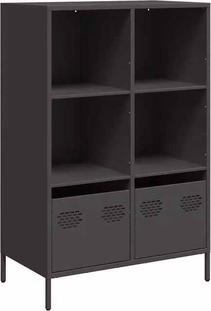 Credenza | Madia | Buffet da pranzo | Armadio da pranzo Nera 68x39x103,5 cm in Acciaio