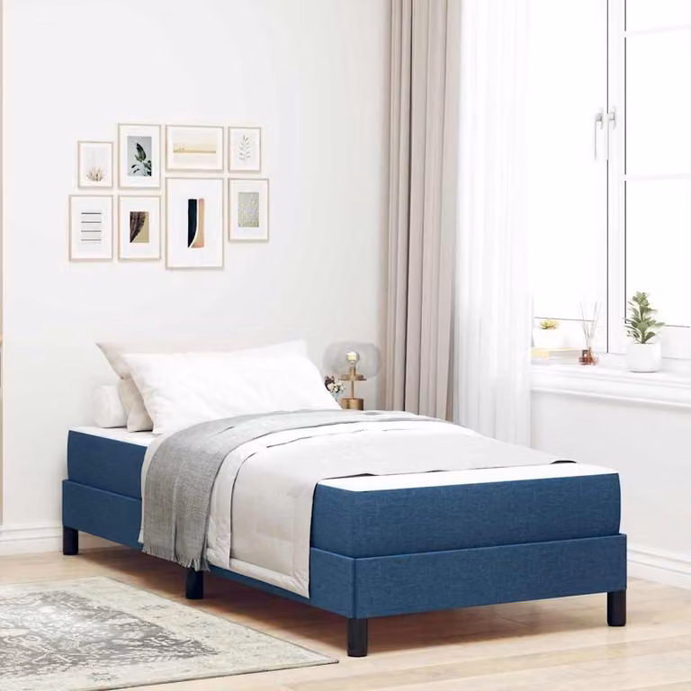 Maison Exclusive - Letto boxspring blu 100 x 200 cm tessuto