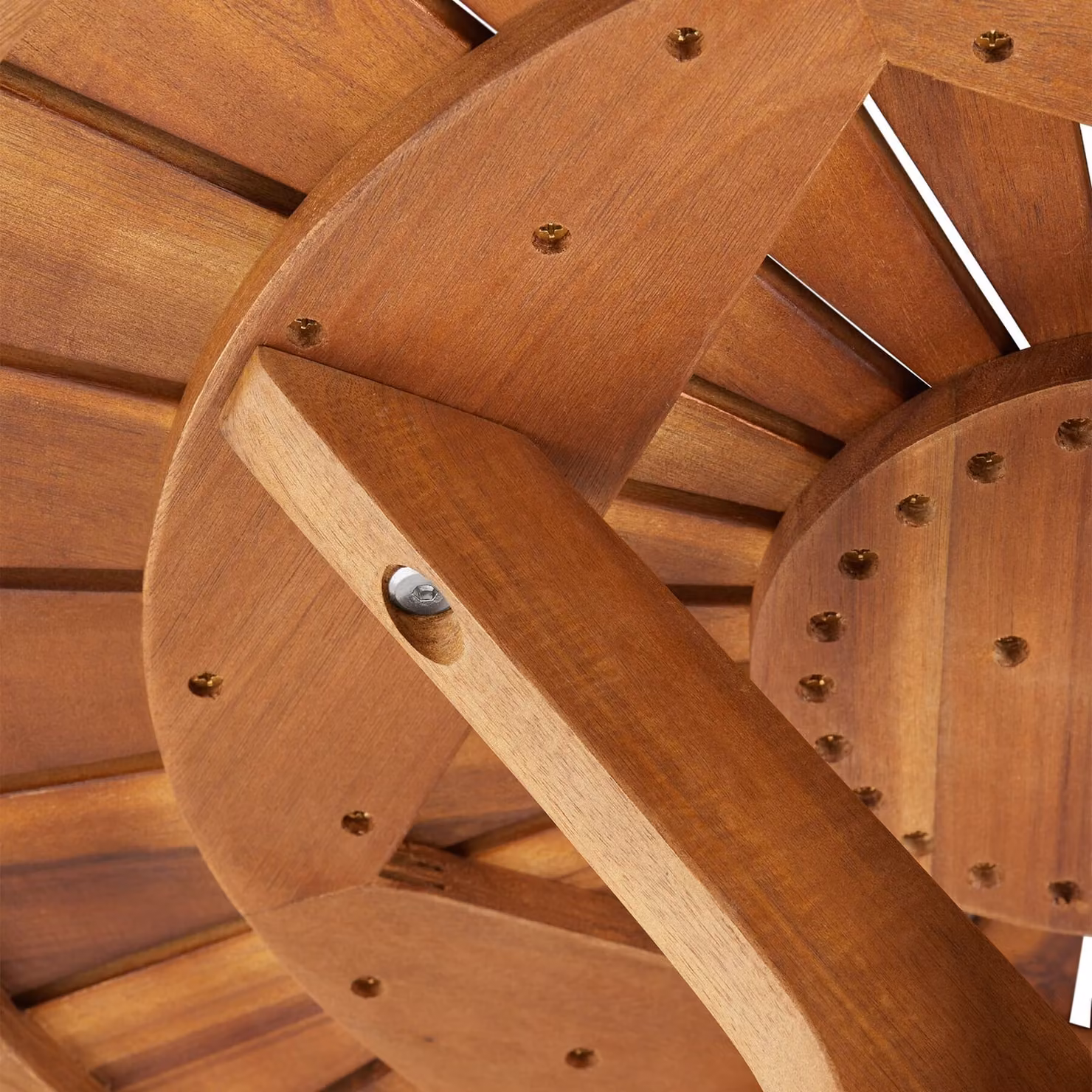 Tavolo da giardino rotondo tectake in legno di acacia marrone con altezza regolabile – 1