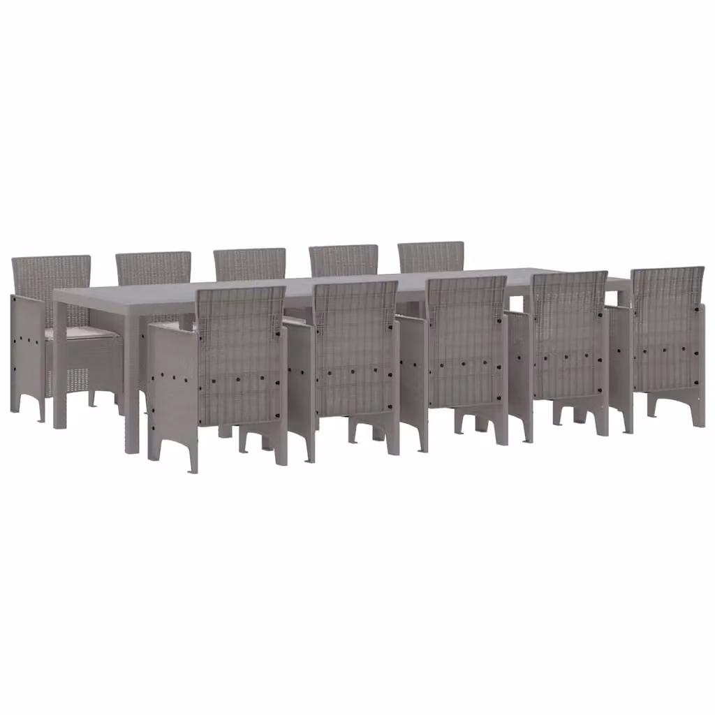 Set da pranzo per giardino e terrazzo vidaXL in polyrattan moderno, 11 pezzi, grigio antracite – 2