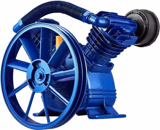 Testa per compressore d'aria, 5,5 cavalli, 5,75 CFM a 90 psi, a due cilindri, raffreddata a olio, a V, in ghisa, pressione massima di 185 psi, ricambio per testa di compressore a valvola