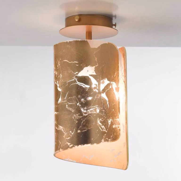 Selène Plafoniera soffitto PAPIRO, dimmerabile, Ottone / Oro, Camera da letto, Metallo, Moderno, Plafoniera