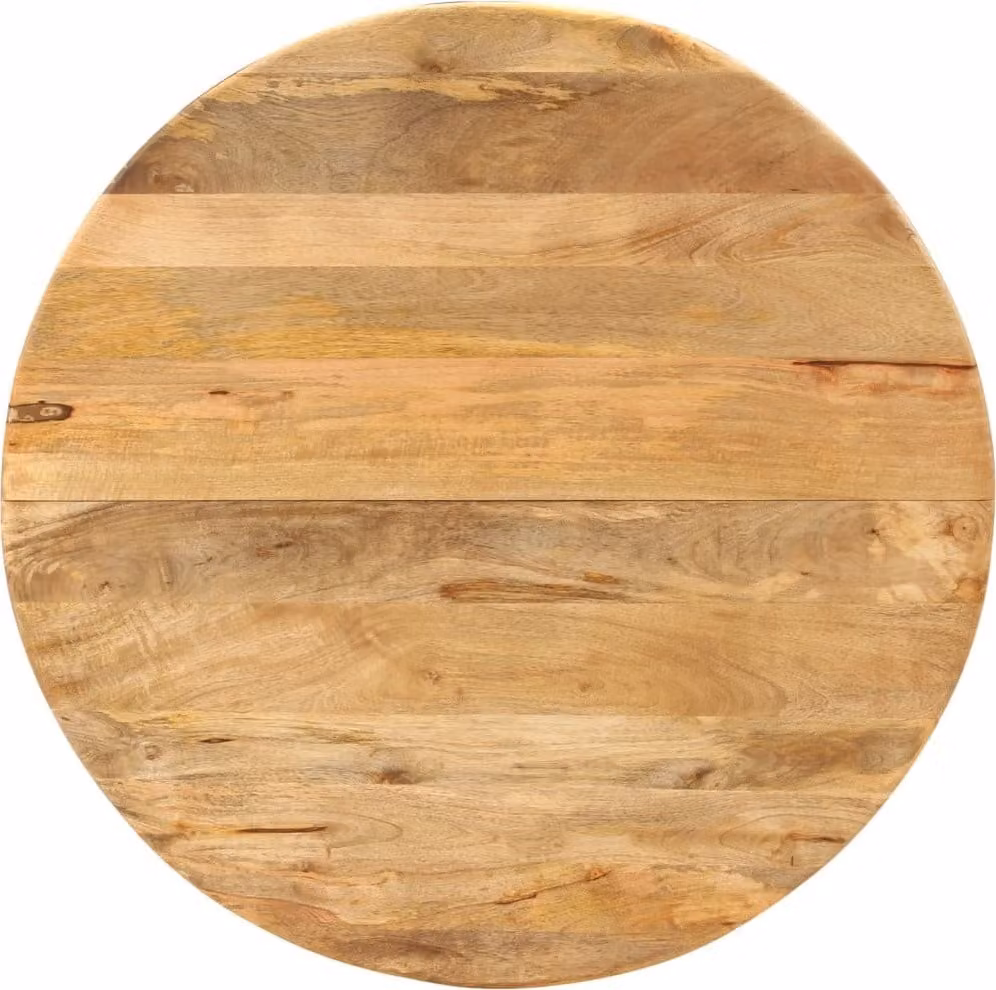 Tavolo da Pranzo Ø110x78cm in Legno Massello di Mango e Acciaio