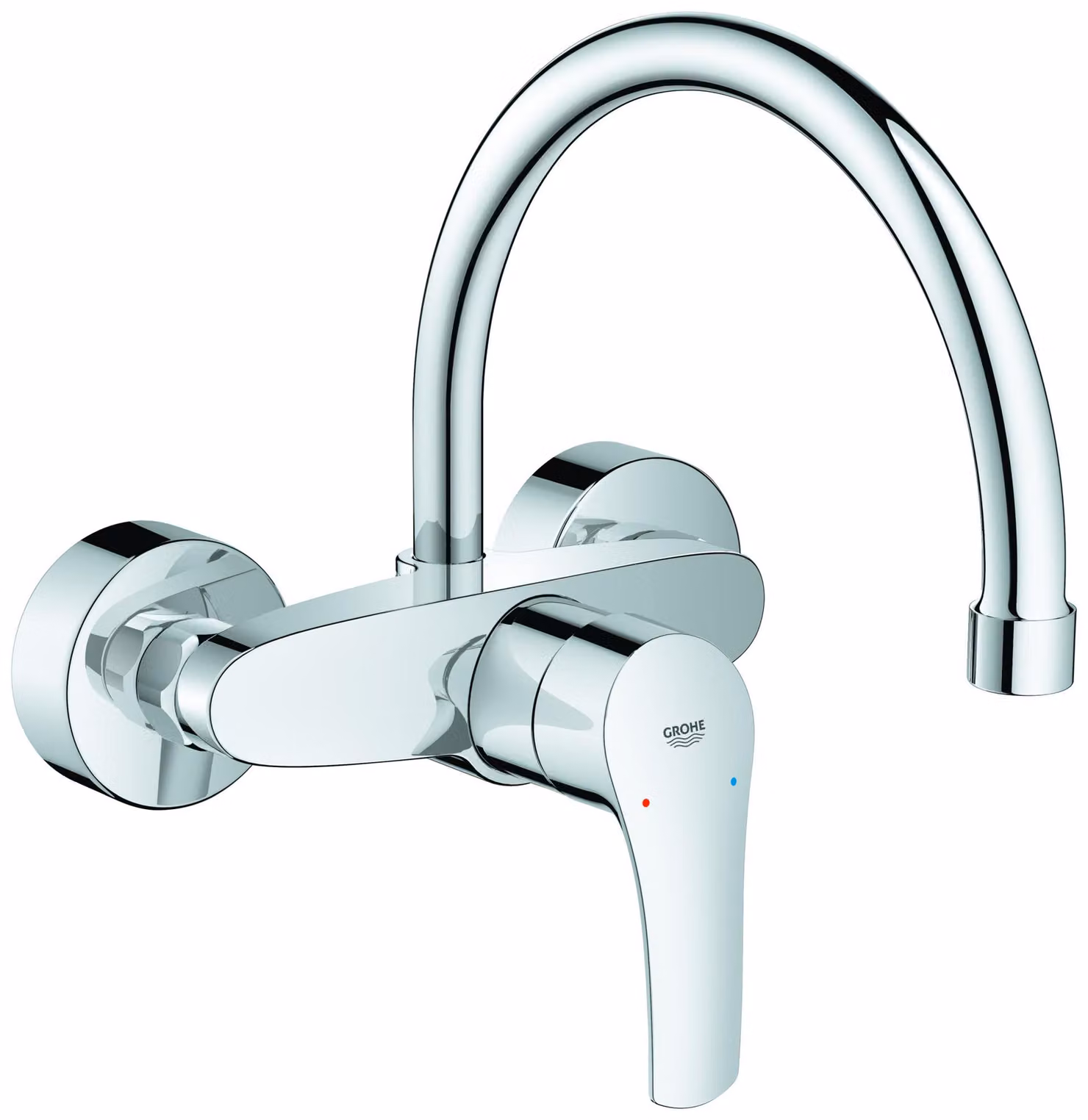 GROHE Eurosmart Mitigeur monocommandé pour évier, saillie 244mm, montage mural, orientable, 32482003, 32482003