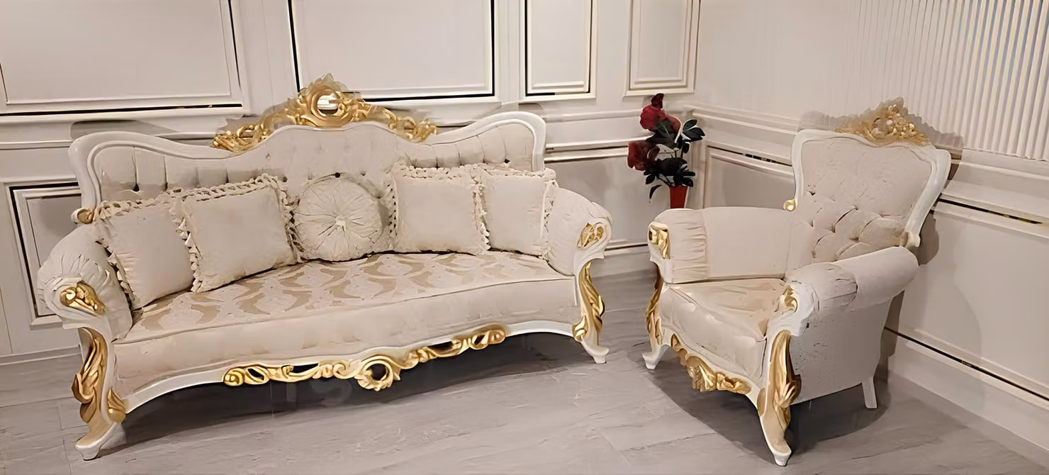 Klassische Couch Wohnzimmer Sofagarnitur Möbel einrichtung 3+1 Sitz Sofa