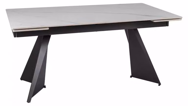 Tavolo da pranzo FURNLUX, modello Laconi, bianco e nero, 160 cm. / Colore principale: / Dimensioni: