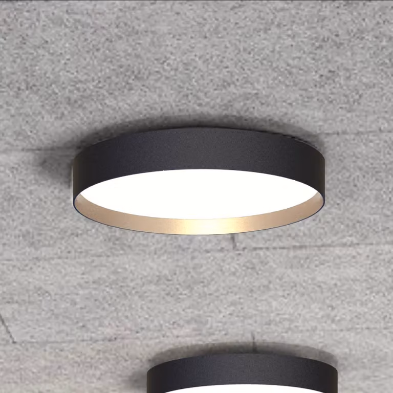 LOOM DESIGN Plafoniera a LED Lucia, dimmerabile, Nero, Soggiorno / Sala da pranzo, Alluminio, Moderno, Plafoniera LED