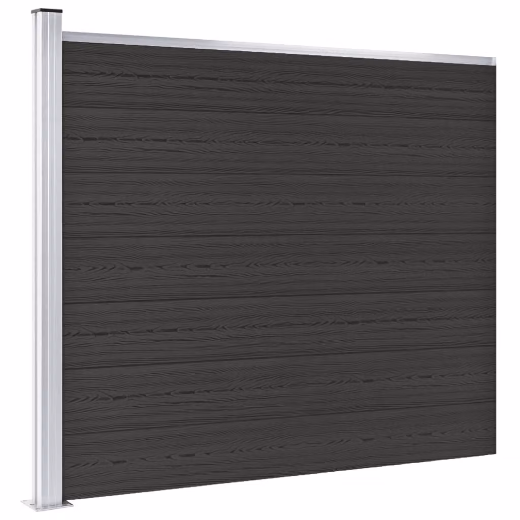 Pannello di Recinzione in WPC 175x146 cm Nero