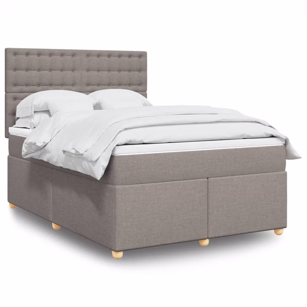 vidaXL Letto Ibrido con Materasso e Struttura Imbottita in Tessuto, L/P/H: 144 x 190 x 150,5 cm