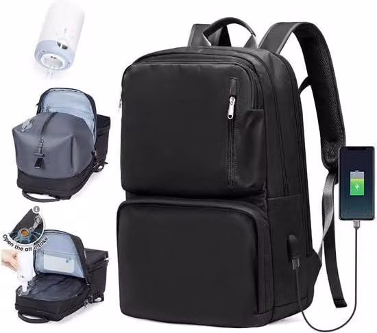 Borsa a vuoto con sistema di compressione per viaggi, borsa a mano con airbag per donne, borsa a vuoto con compressore per viaggi aerei, borsa a vuoto impermeabile per uomini