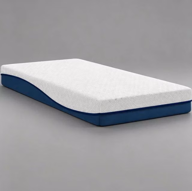 Materasso in Memory Gel 90 x 190 cm, 20 cm, Rivestimento Rimovibile, Blu e Bianco
