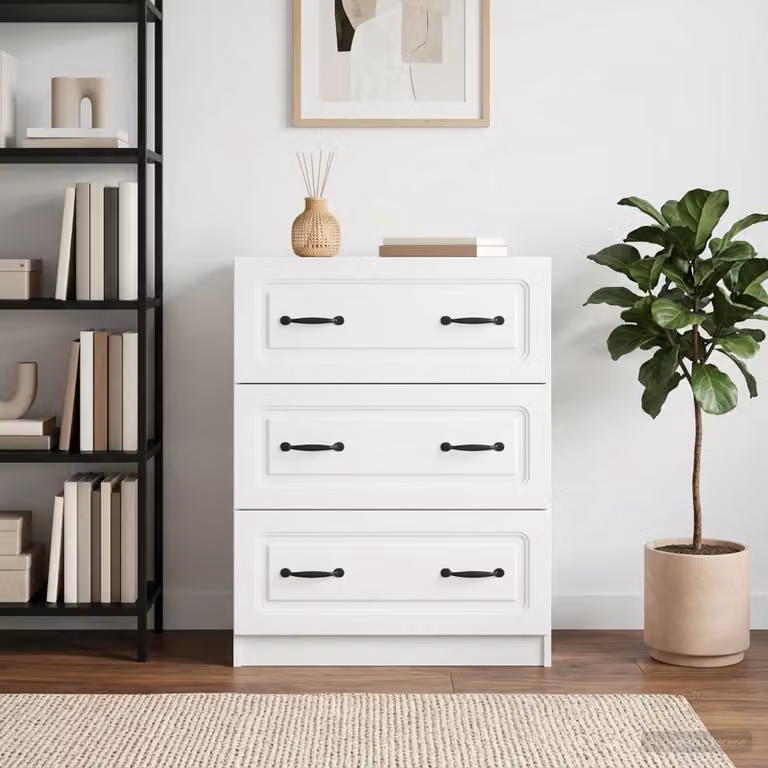 Carrello mobile con cassetti vidaXL in legno ingegnerizzato L: 66 cm, P: 34,5 cm, H: 87 cm