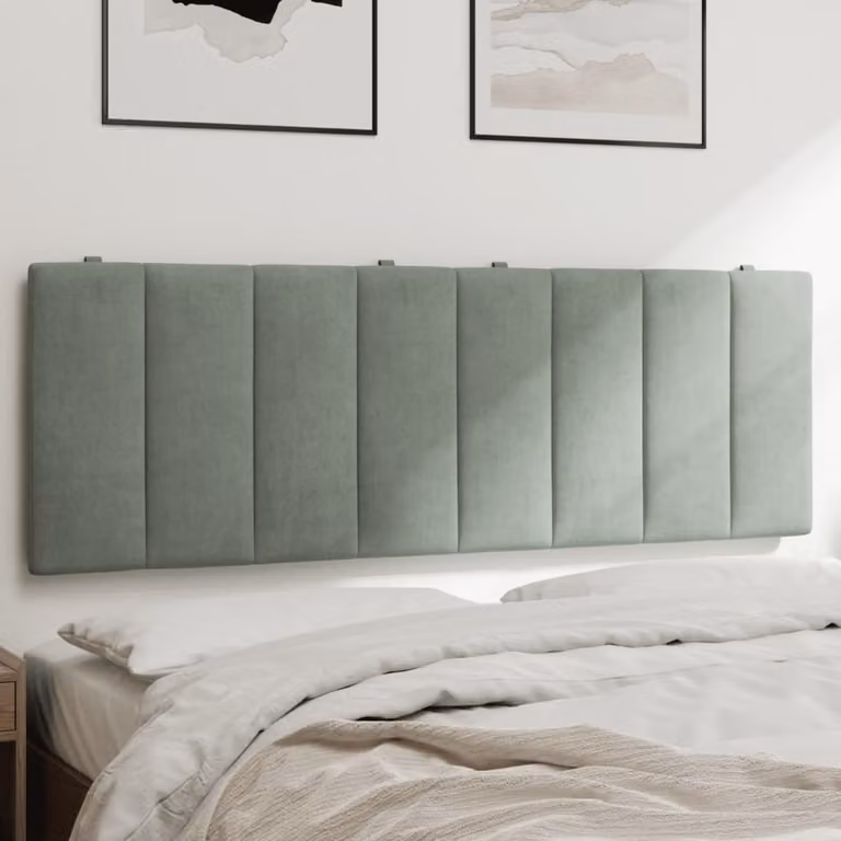Cuscino Testiera Hanko vidaXL in Velluto Grigio Chiaro L: 120 cm