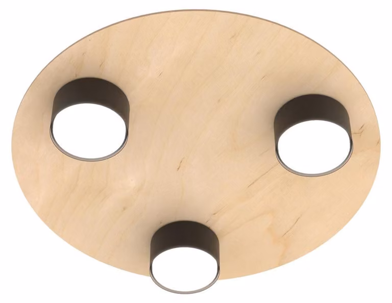 Lampada a sospensione PIXO in legno chiaro e nero, 3xGX53x10W, legno, dimensioni: 8x40x40 cm, IP20, Emibig