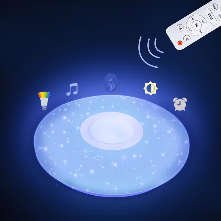 Plafoniera Jopassy 36W LED con effetto cielo stellato ultrasottile, controllo APP e musica Bluetooth