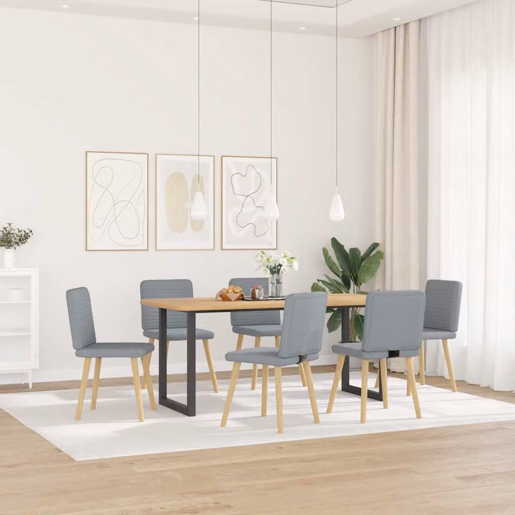 vidaXL Sedie da Pranzo 6 pz Grigio Chiaro in Tessuto
