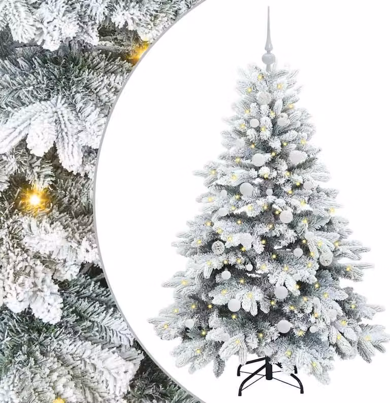 Albero di Natale artificiale con 150 LED Bianco 150 cm PE e PVC