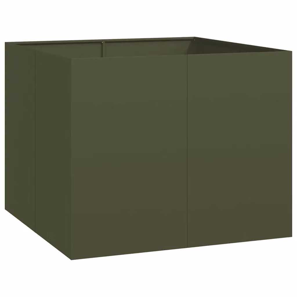 Fioriera verde vidaXL in acciaio per orto e giardino L: 100 cm, P: 100 cm, H: 80 cm – 2