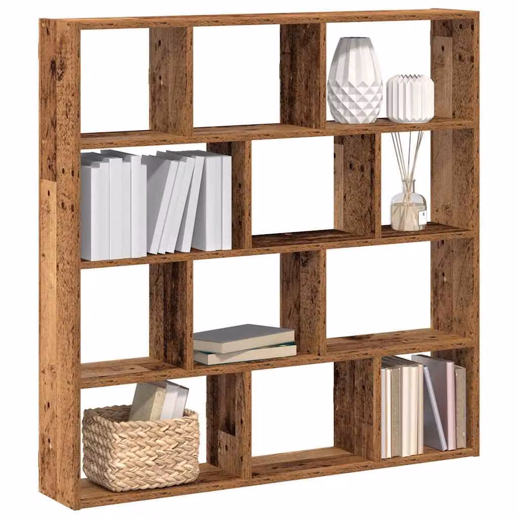 vidaXL Mensola a Muro a Cubo con 12 Scomparti in Legno MDF Colore Marrone Rustico