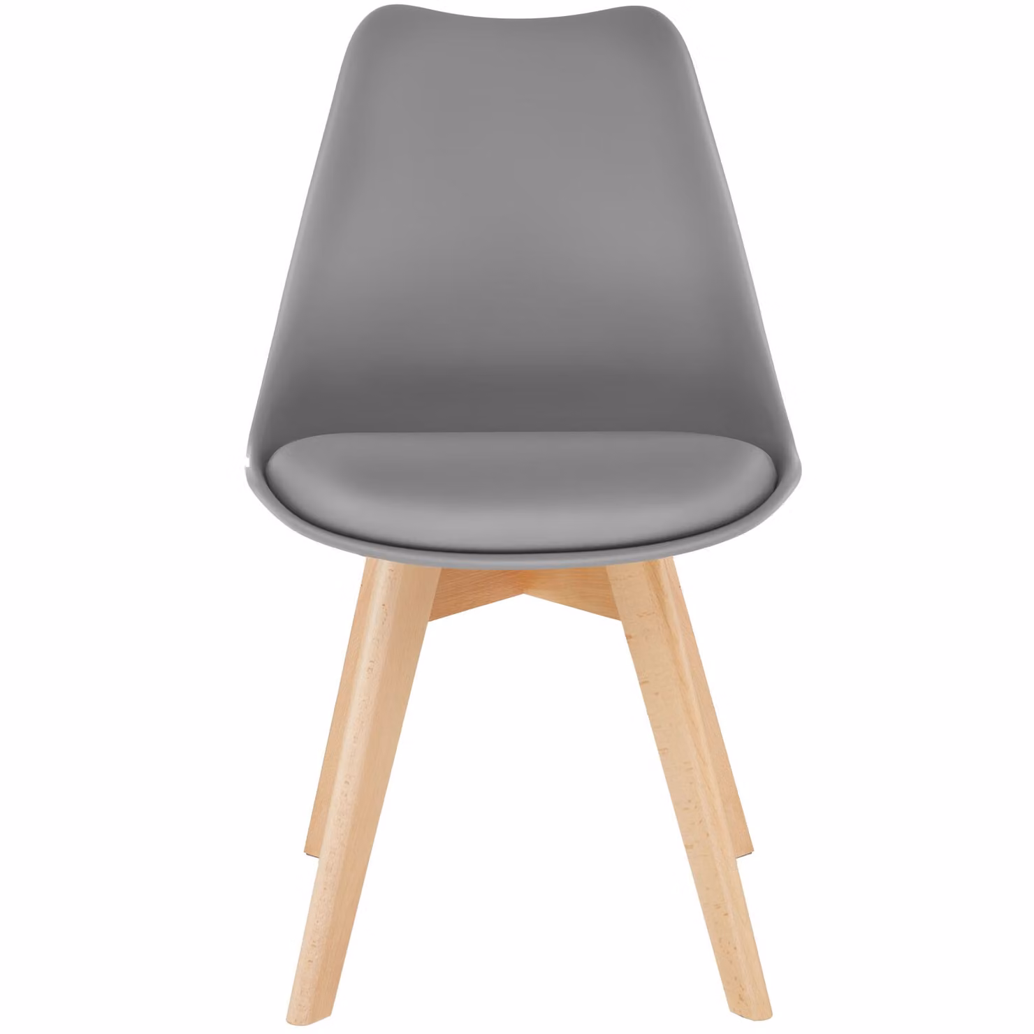 Set di 2 sedie da tavola in stile scandinavo TecTake GmbH, grigio, con seduta in tessuto e gambe in legno di frassino – 1
