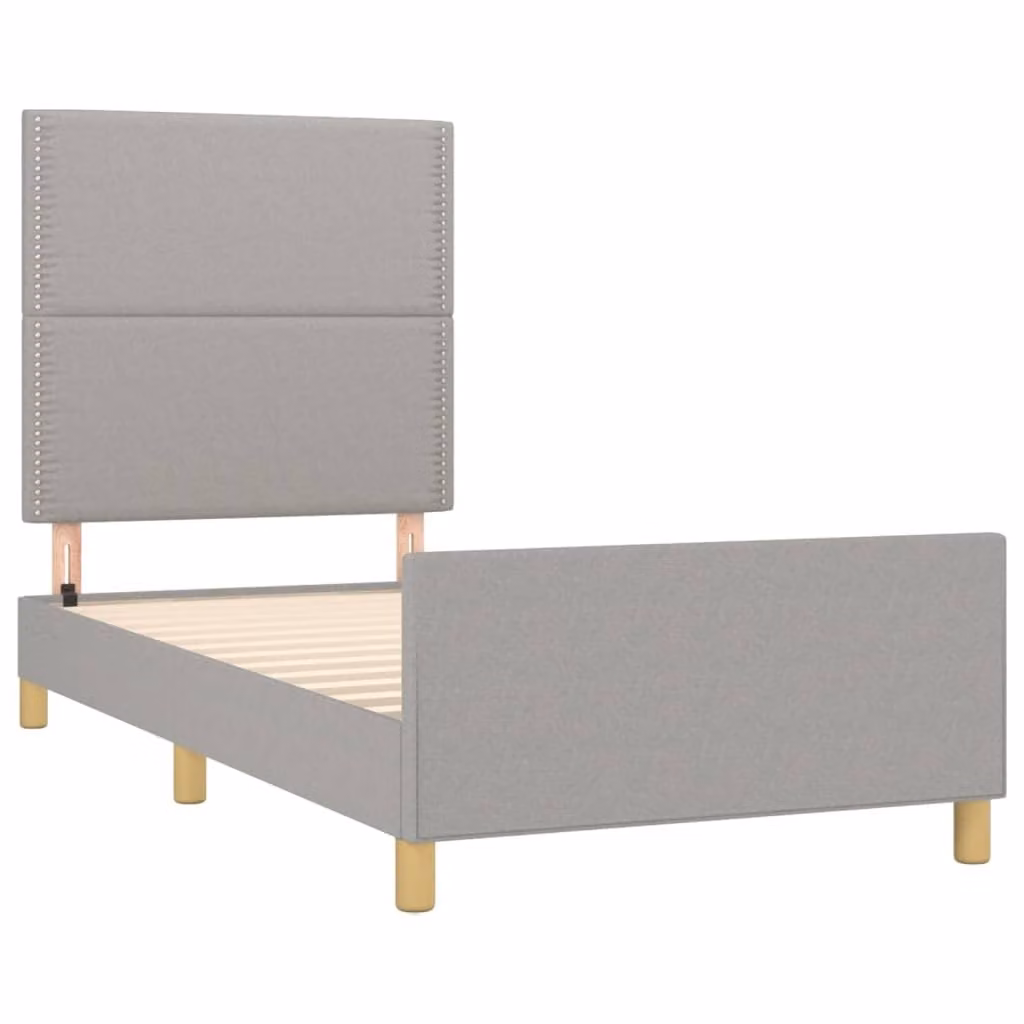 Giroletto senza Materasso Grigio Chiaro 90x200 cm Tessuto